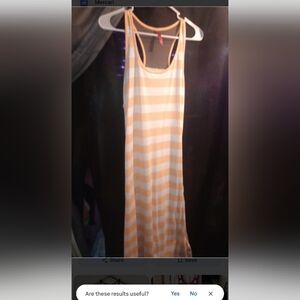 TRUE ROCK Peach and White Striped Sleeveless Maxi 16 inches p2p 54 inch long